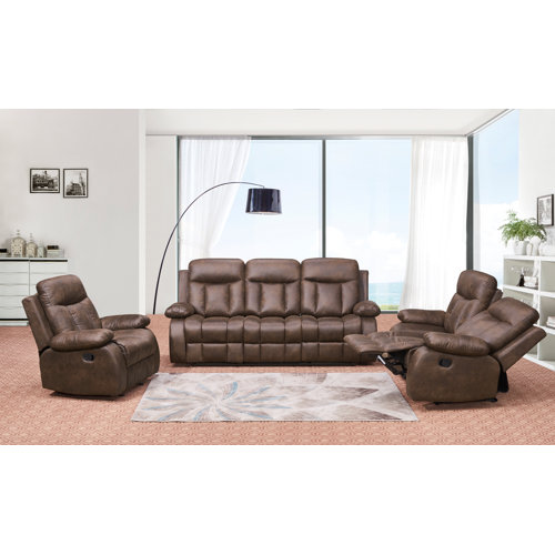 Red Barrel Studio® Dove Springs 3 Piece Reclining Living Room Set